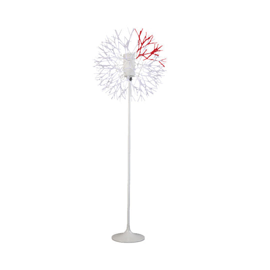 Modern Dandelion-Shaped Floor Lamp - Sleek Metal Design, 1 Head, Radiates Romantically in White for Living Room