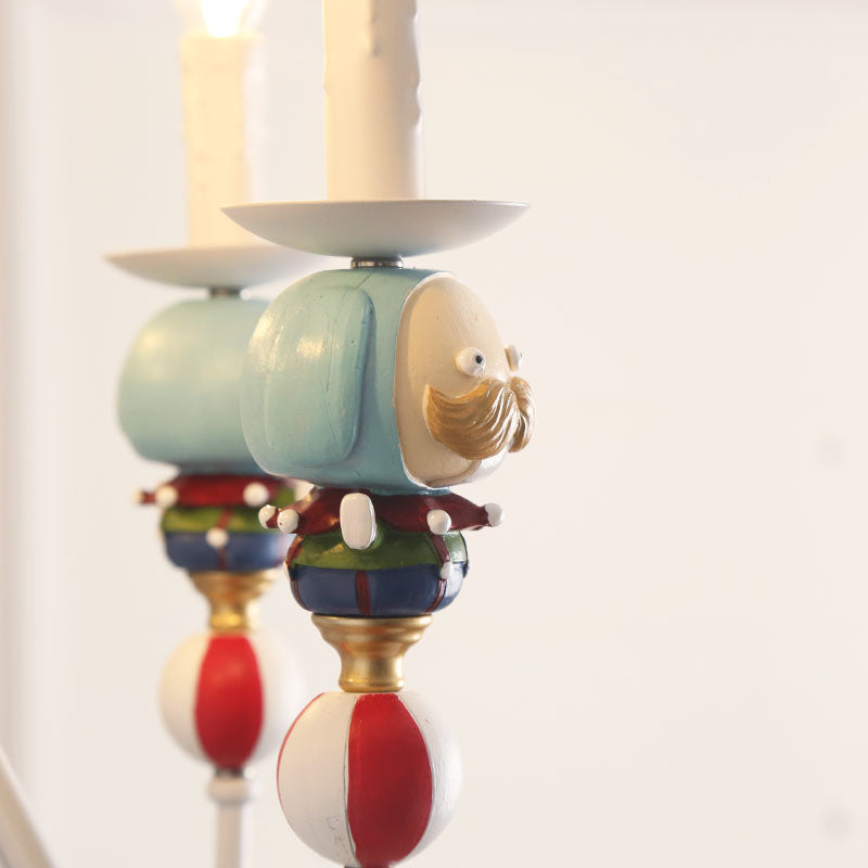 Nordic Metal Blue and White Pendant Light: Candle Hanging Chandelier for Dining Room