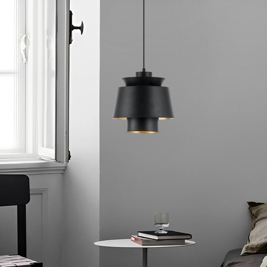 Creative Cylindrical Electroplated Metal LED Modern Pendant Light