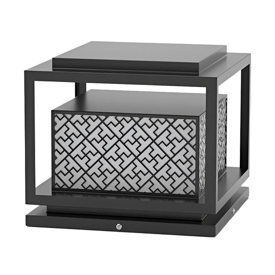 Square Solar Waterproof Outdoor Fence Post Light with Warm Glow