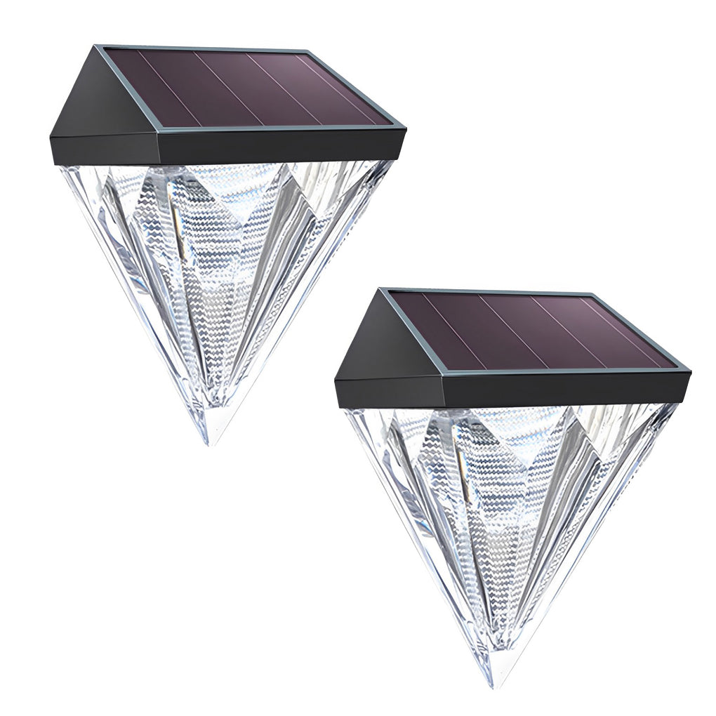 2PCS Geometric LED Solar Wall Lamp Waterproof Outdoor Wall Lights