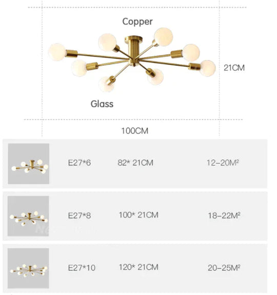 Modern Copper Ceiling Light Dining Brass Ceiling Lamp Living Led Fixtures Kitchen Lustres Lights Nordic Ceiling Lighting Bedroom