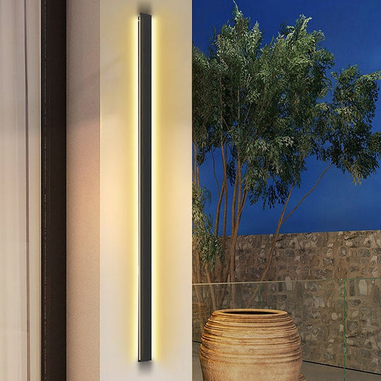 Waterproof Outdoor Long LED Linear Lights Black Modern Wall Lighting