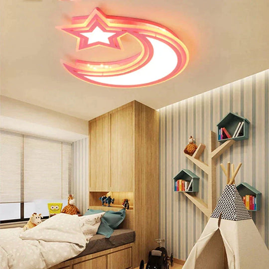 Kids Art Deco Ceiling Lights White Blue Pink Color For Boy Girl Bedroom Study Room Luminaria Ceiling Lighting Fixtures