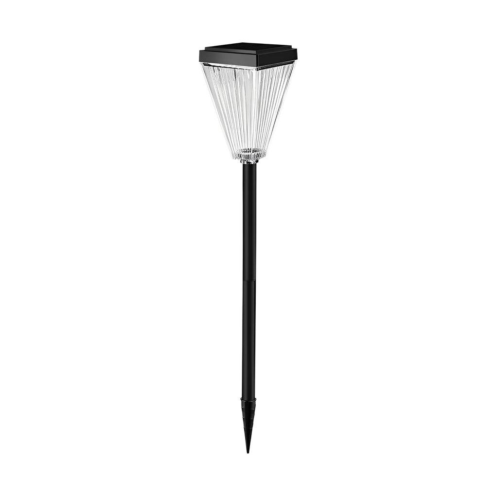 Modern Solar Post Light with Ripple Lampshade – Dimmable LED