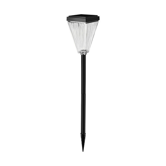 Modern Solar Post Light with Ripple Lampshade – Dimmable LED