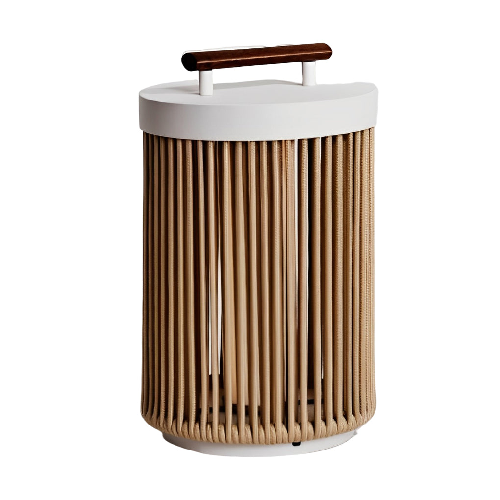 Handmade Rattan Waterproof LED Solar Outdoor Lantern