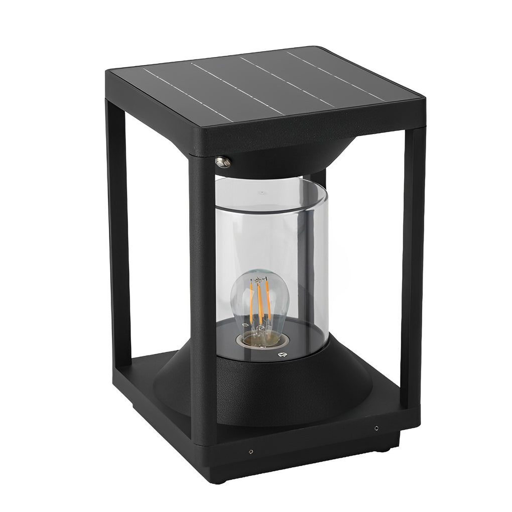 Square Minimalist LED Solar Fence Post Light Waterproof Outdoor Lamp