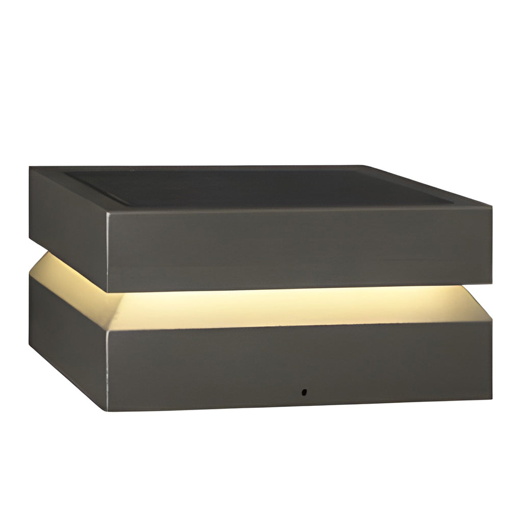 Square LED 16W Waterproof Black Modern Solar Post Caps Lights Pillar Light