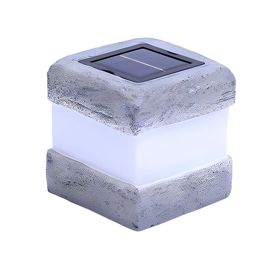 Sleek Square Resin Solar LED Garden Lamp