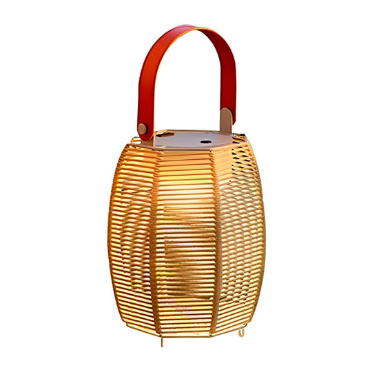 Portable Rattan Lantern Solar LED Waterproof Outdoor Floor Light