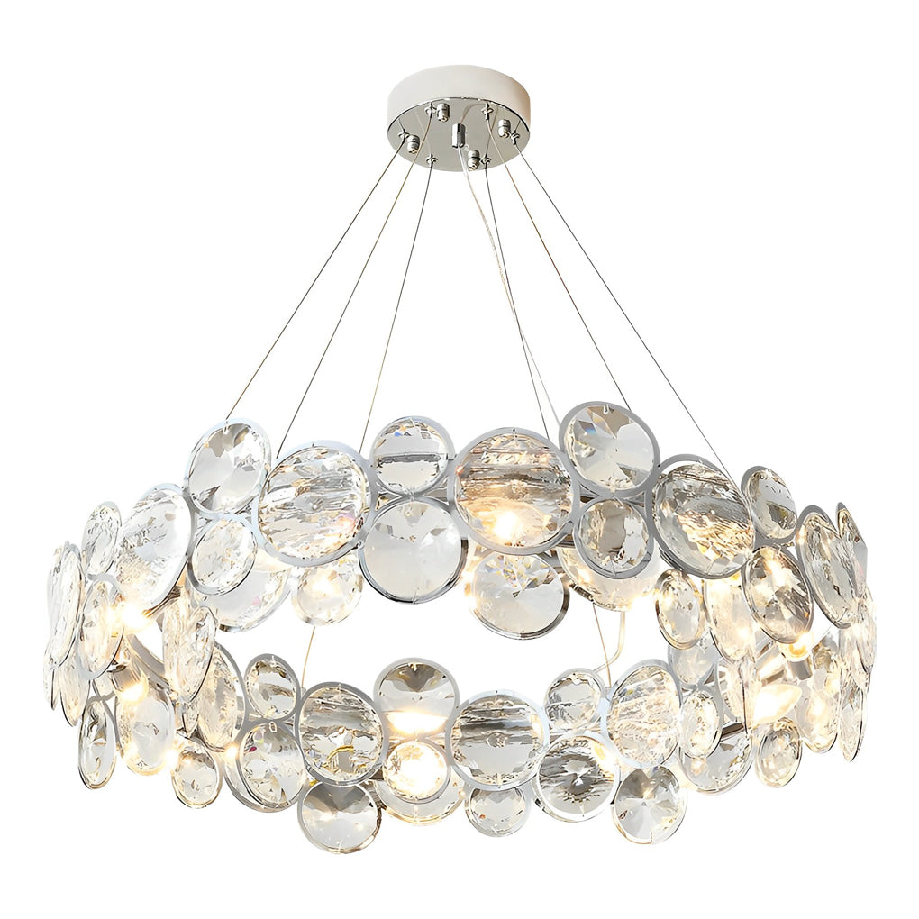 Round Bubbles Crystal Electroplated Metal Modern Chandelier Light