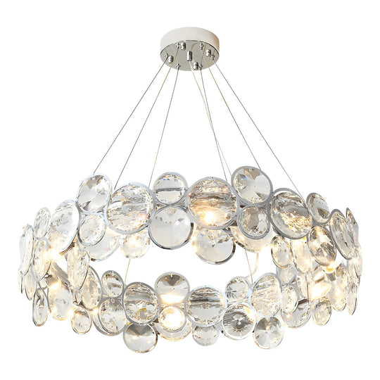Round Bubbles Crystal Electroplated Metal Modern Chandelier Light