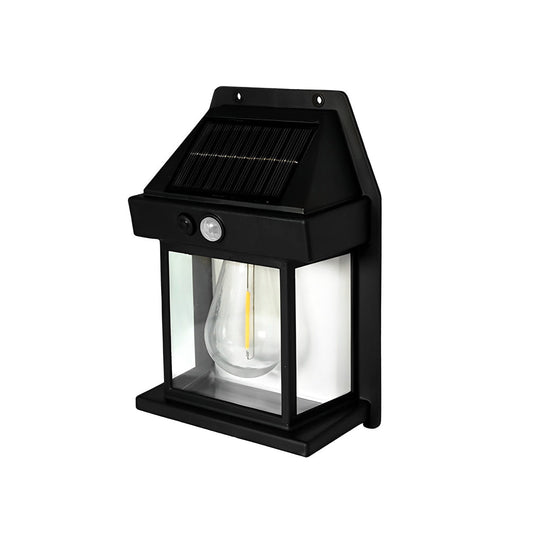 Tungsten Bulb Solar Wall Lanterns Dusk to Dawn Motion Sensor Lighting