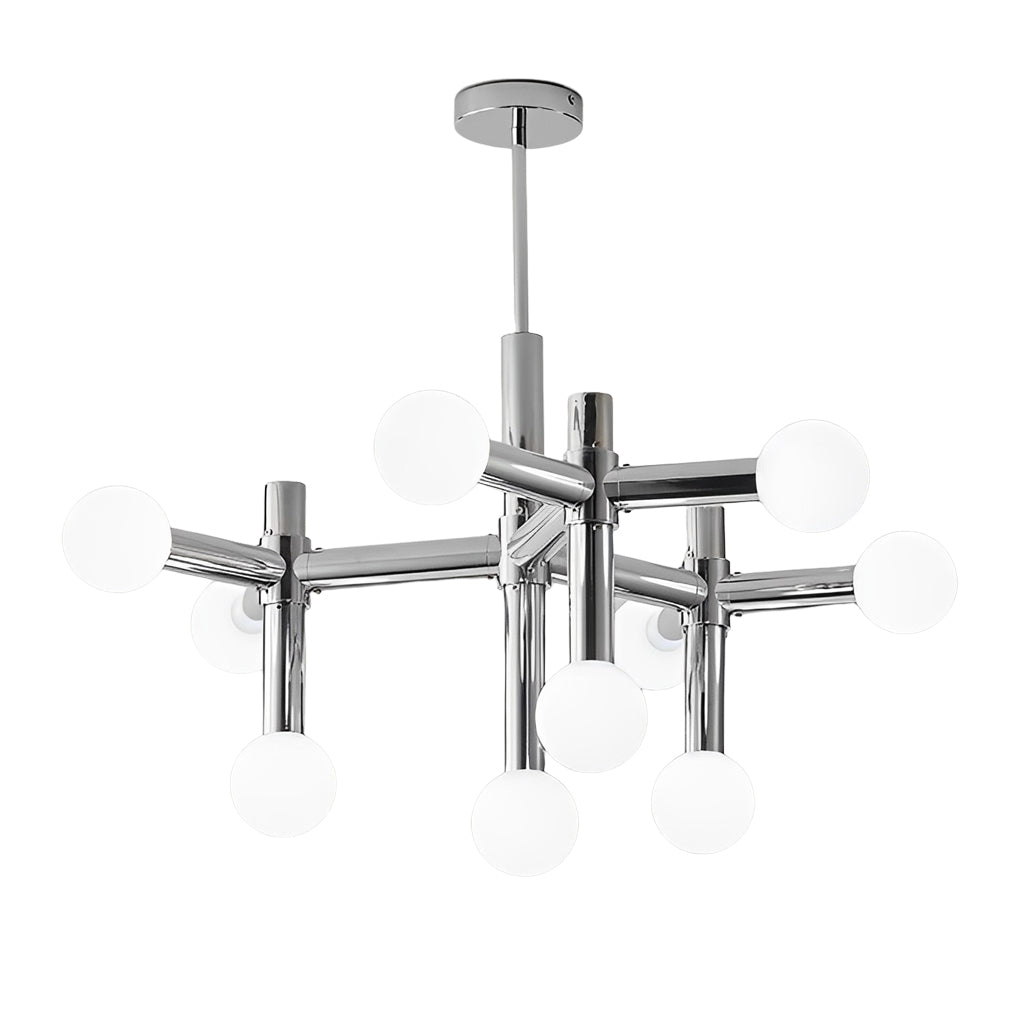 10-Light Glass Ball Creative Sputnik Modern Chandelier – Chrome Finish