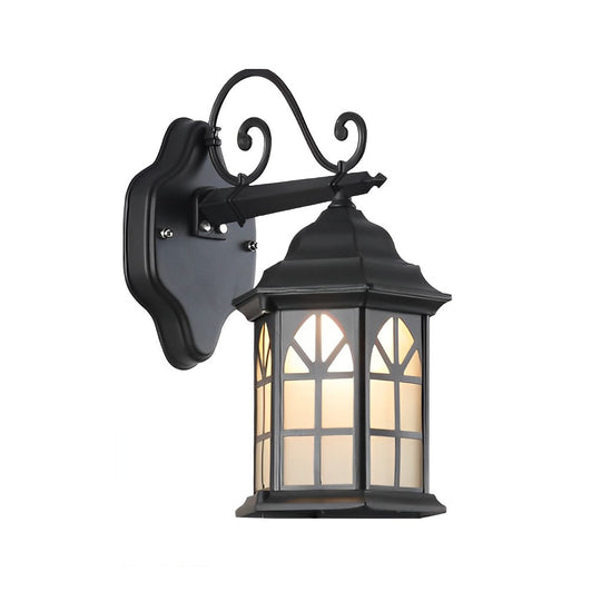 Retro Waterproof Dimmable Solar Wall Lamp with Remote Outdoor Sconce