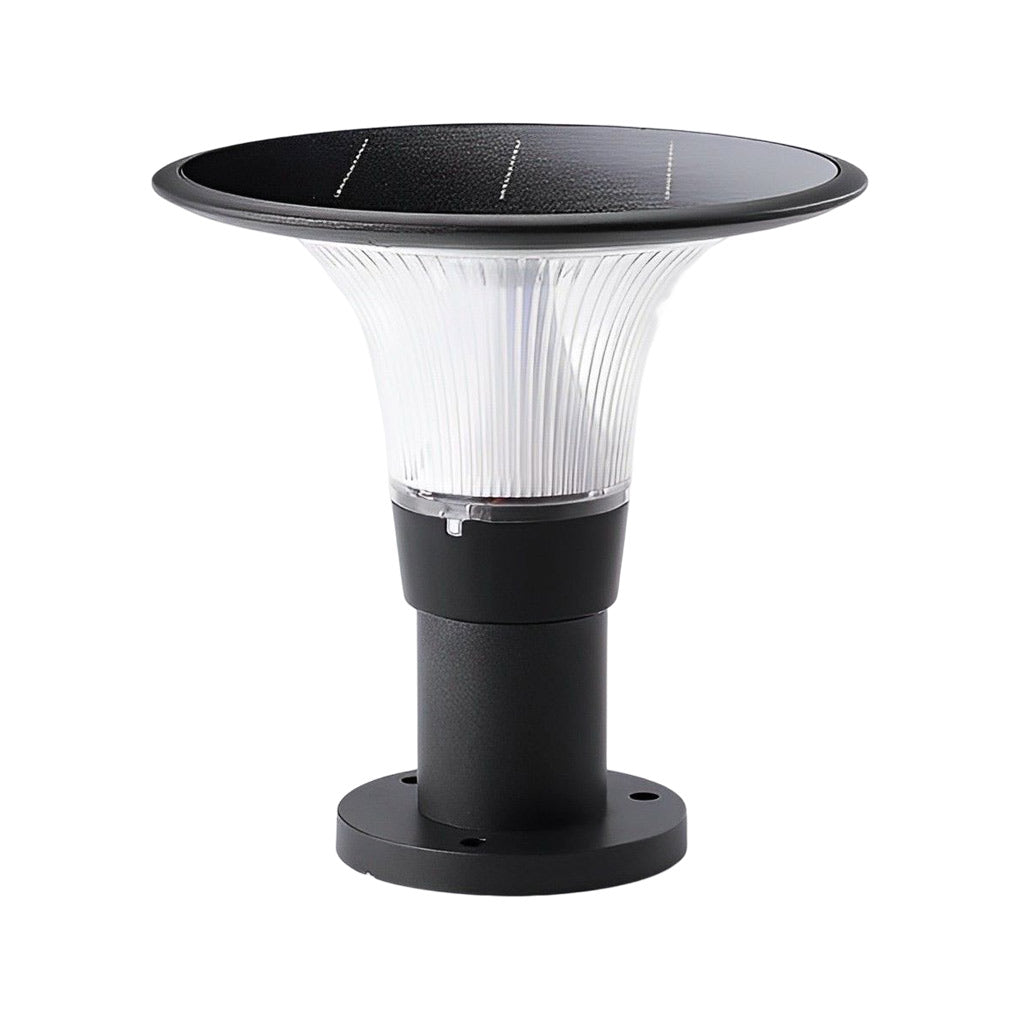 Round Dimmable LED Solar Fence Post Light Waterproof Outdoor Lamp