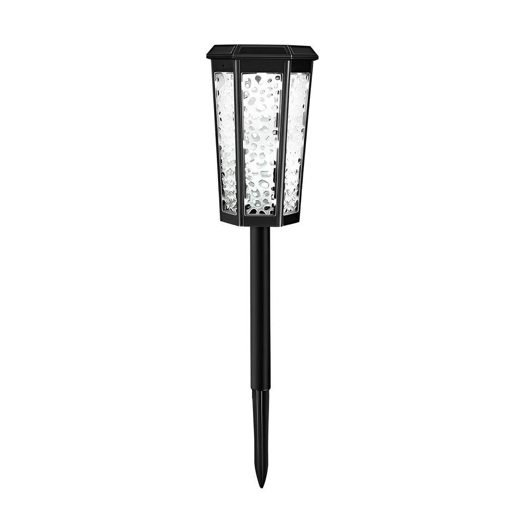 RGB Hexagon Hollow Outdoor Solar Stake Light Waterproof Landscape Lighting