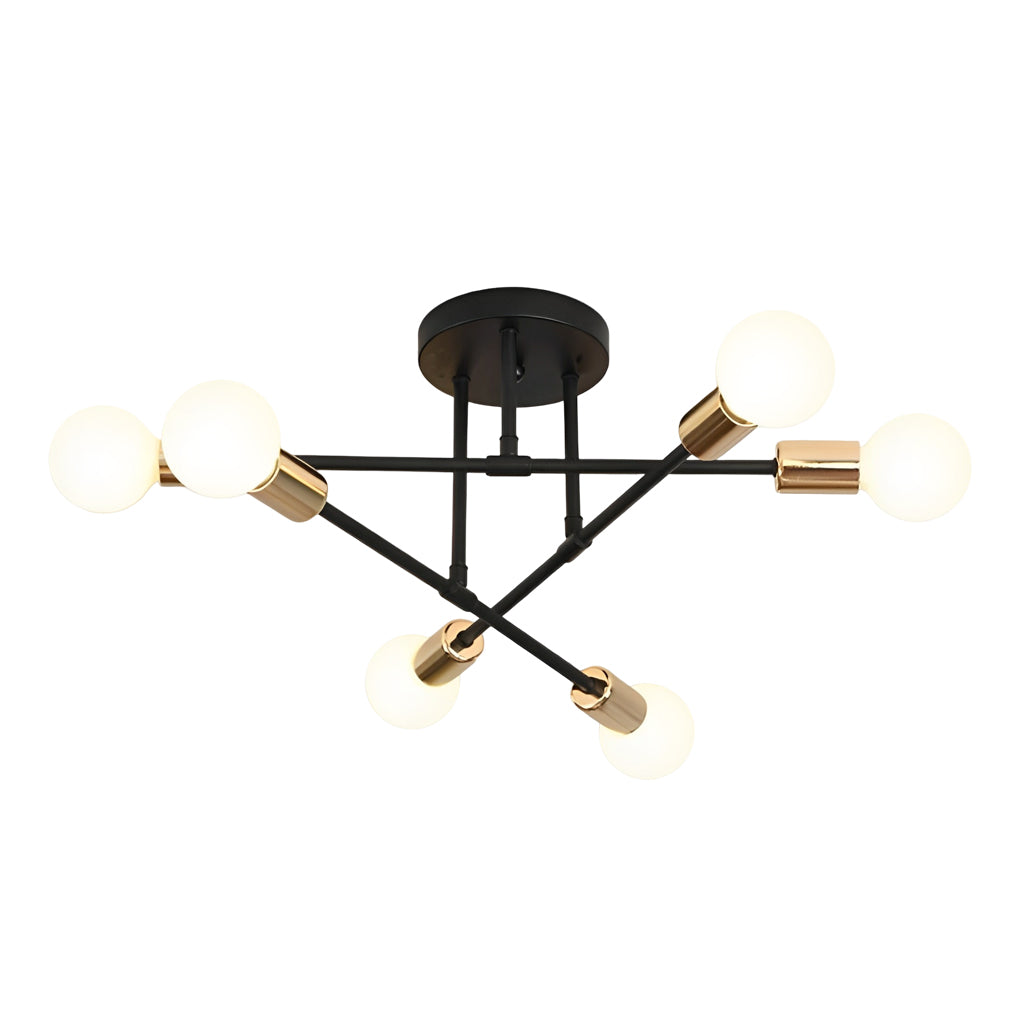 Elegant 6 Light Flush Mount LED Ceiling Light with E26 E27 Base