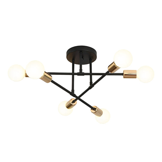 Elegant 6 Light Flush Mount LED Ceiling Light with E26 E27 Base