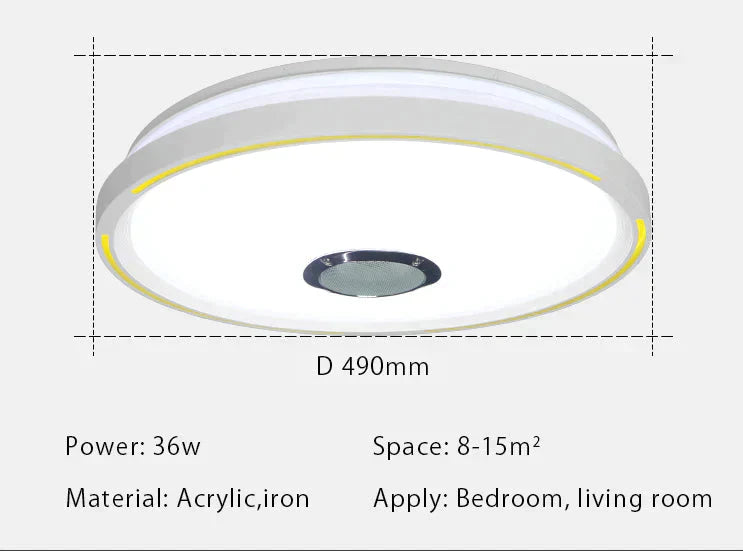 Music LED Ceiling Lights RGB APP Control Ceiling Lamp Bedroom 36W Living Room Light Lampara De Techo Ceiling Light