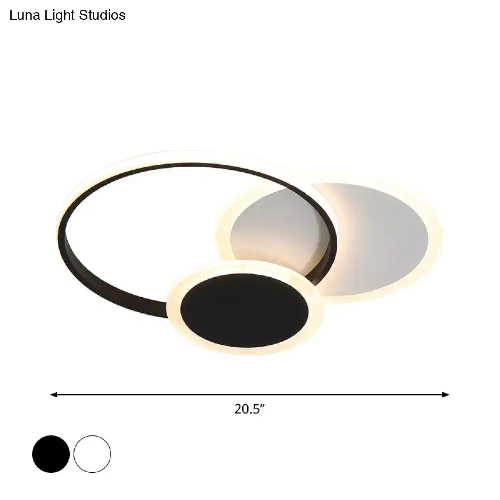 3-Tier Round Ceiling Fixture Nordic Aluminum Flush Mount Lamp in Warm or White Light - 16.5"/20.5" Width