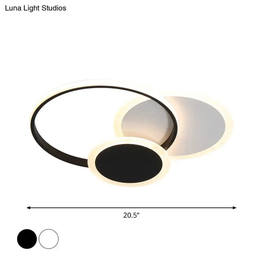 3-Tier Round Ceiling Fixture Nordic Aluminum Flush Mount Lamp in Warm or White Light - 16.5"/20.5" Width