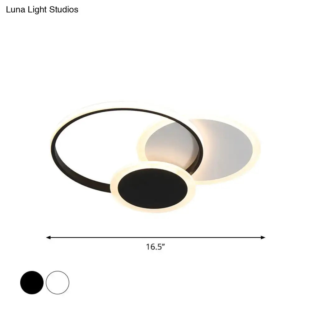 3-Tier Round Ceiling Fixture Nordic Aluminum Flush Mount Lamp in Warm or White Light - 16.5"/20.5" Width