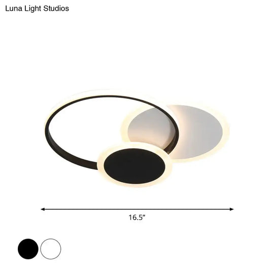 3-Tier Round Ceiling Fixture Nordic Aluminum Flush Mount Lamp in Warm or White Light - 16.5"/20.5" Width