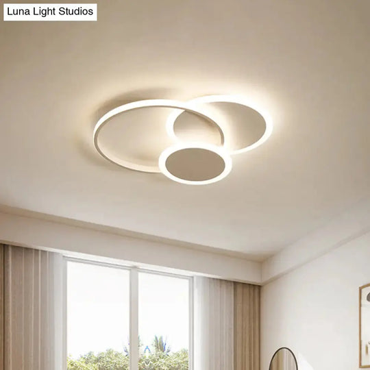 3-Tier Round Ceiling Fixture Nordic Aluminum Flush Mount Lamp in Warm or White Light - 16.5"/20.5" Width