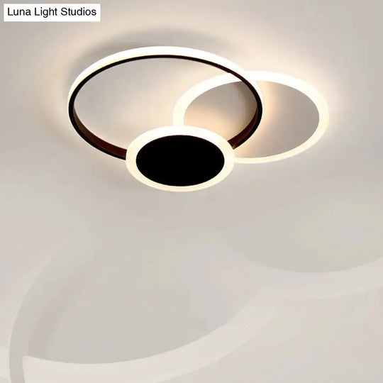 3-Tier Round Ceiling Fixture Nordic Aluminum Flush Mount Lamp in Warm or White Light - 16.5"/20.5" Width