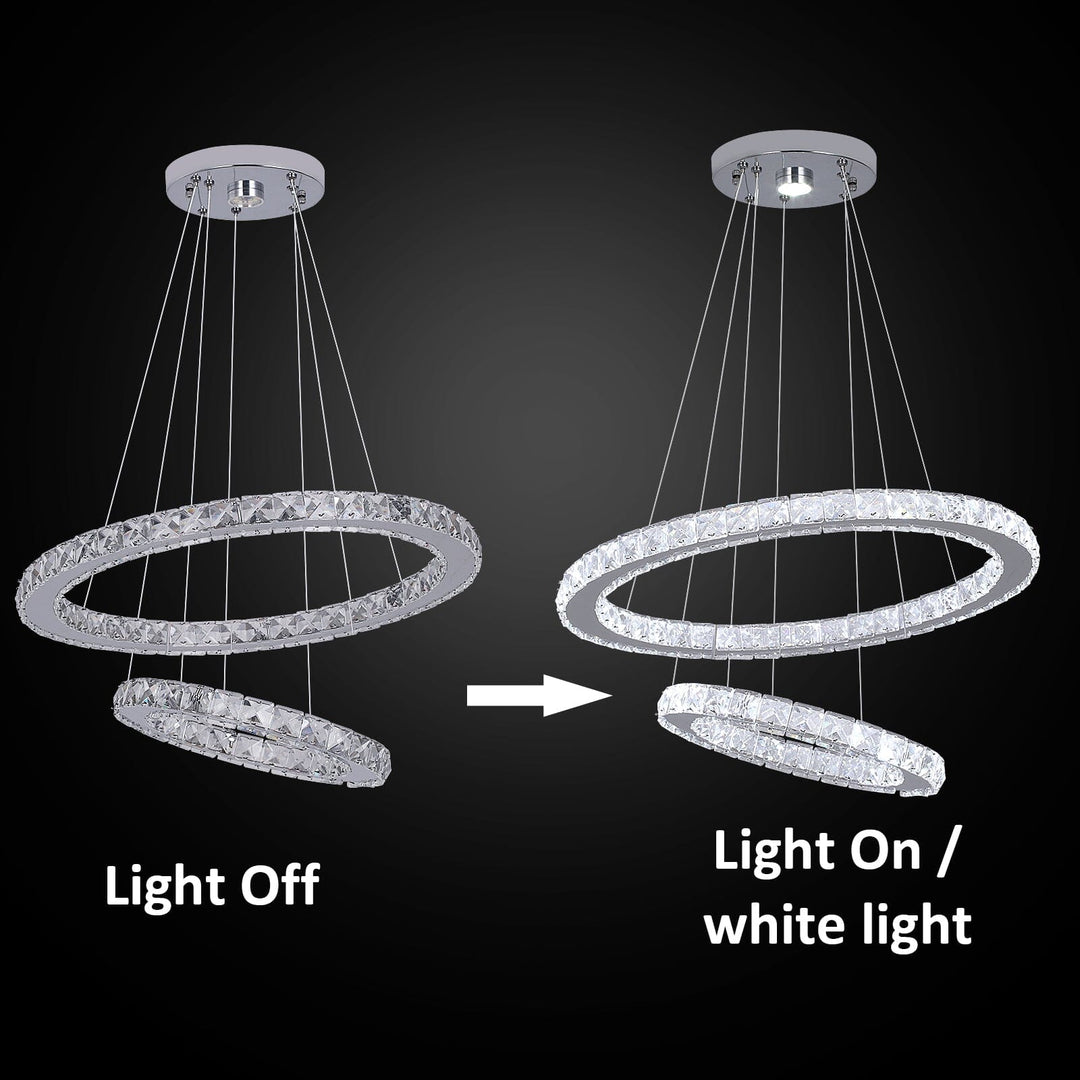 Emberly K9 Crystal Ring Pendant Light: Enhance Your Home with Timeless Brilliance