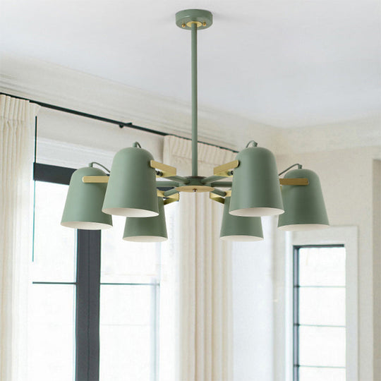 Modern Iron Pendant Chandelier with Bell Shade - Living Room Hanging Lighting, Fashionable Design