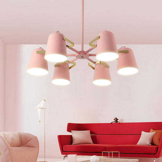 Modern Iron Pendant Chandelier with Bell Shade - Living Room Hanging Lighting, Fashionable Design