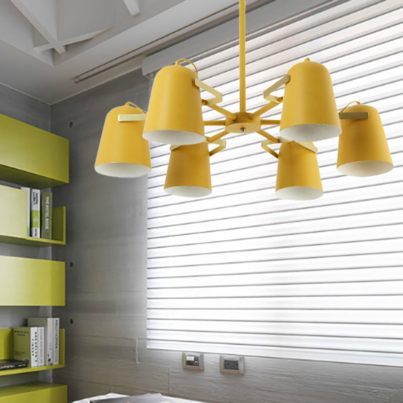 Modern Iron Pendant Chandelier with Bell Shade - Living Room Hanging Lighting, Fashionable Design