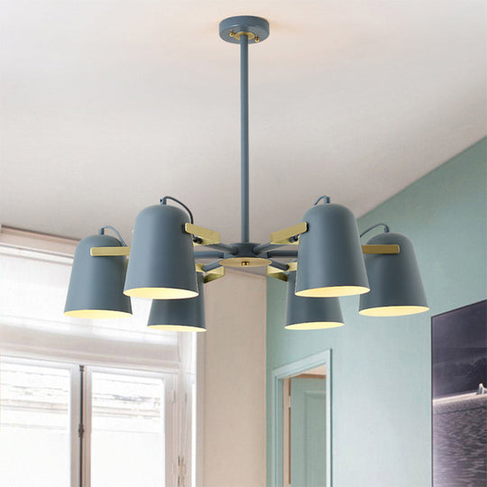 Modern Iron Pendant Chandelier with Bell Shade - Living Room Hanging Lighting, Fashionable Design