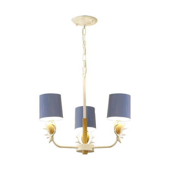 Scandinavian Deer Horn Chandelier - Stylish Metal Wood Hanging Light for Living Room