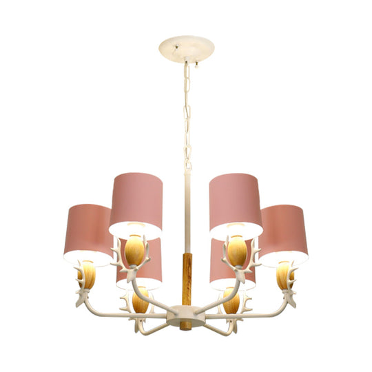 Scandinavian Deer Horn Chandelier - Stylish Metal Wood Hanging Light for Living Room