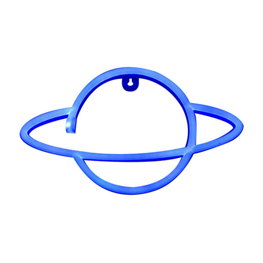 USB Powered Kids LED Nightstand Night Light with White Planet Design