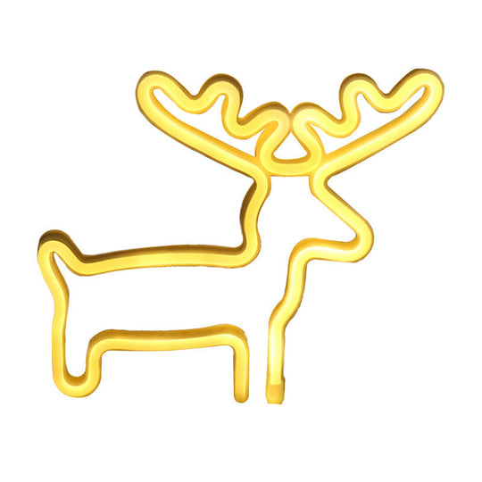 Elk Shaped Mini LED Night Light for Kids' Room USB Wall Night Light - White