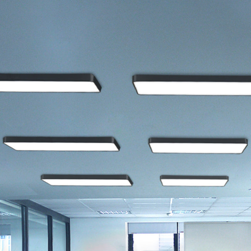 Modern LED Flush Mount Light for Gymnasium - Acrylic Rectangular Design