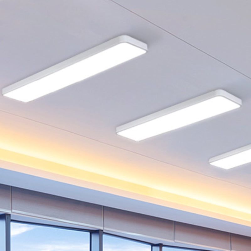 Modern LED Flush Mount Light for Gymnasium - Acrylic Rectangular Design