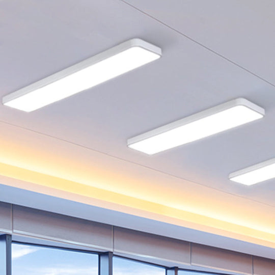 Modern LED Flush Mount Light for Gymnasium - Acrylic Rectangular Design