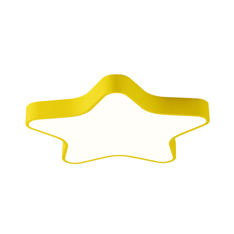 Contemporary LED Acrylic Star Shade Flush Light Fixture for Bedroom