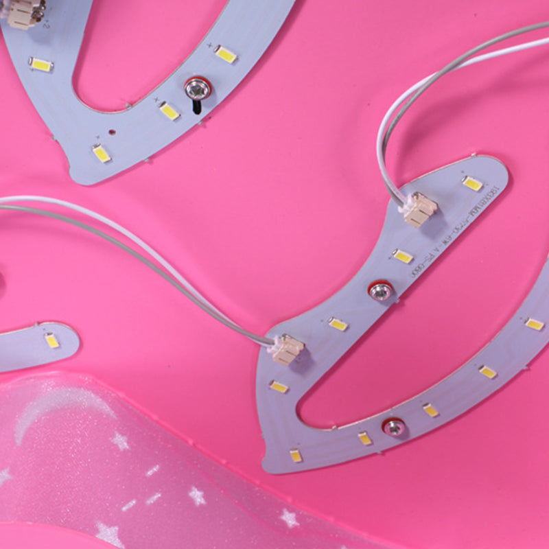 Modern LED Flush Mount Ceiling Light for Children's Bedroom - Starry Acrylic Design