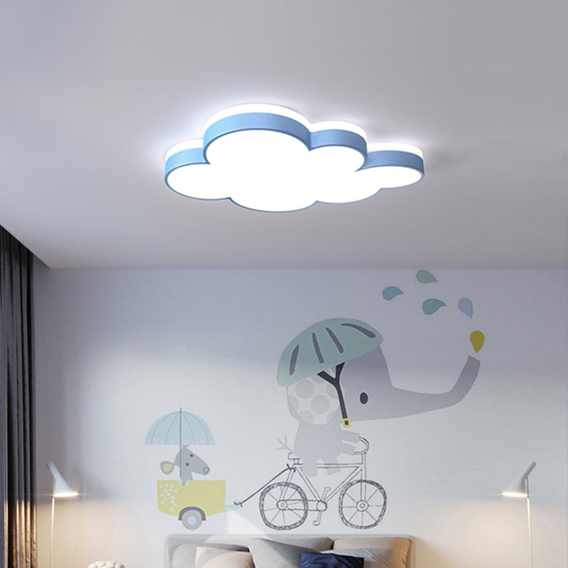 Contemporary Cloud Flush LED Ceiling Light Fixture for Bedrooms - Acrylic Lamp