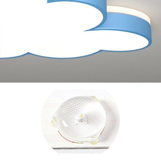 Contemporary Cloud Flush LED Ceiling Light Fixture for Bedrooms - Acrylic Lamp