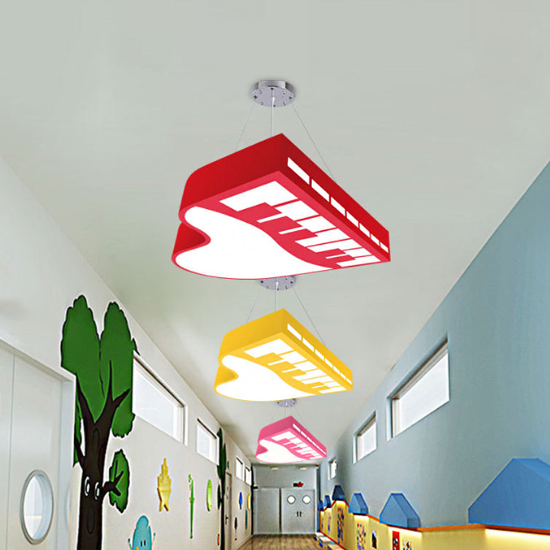 Cartoon LED Hanging Chandelier Piano Pendant Light for Corridor with Acrylic Shade