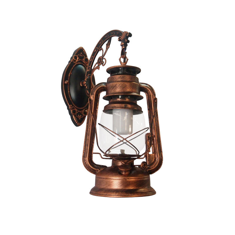 Industrial Style Clear Glass Kerosene Wall Mount Lamp - Modern Metal Wall Lighting
