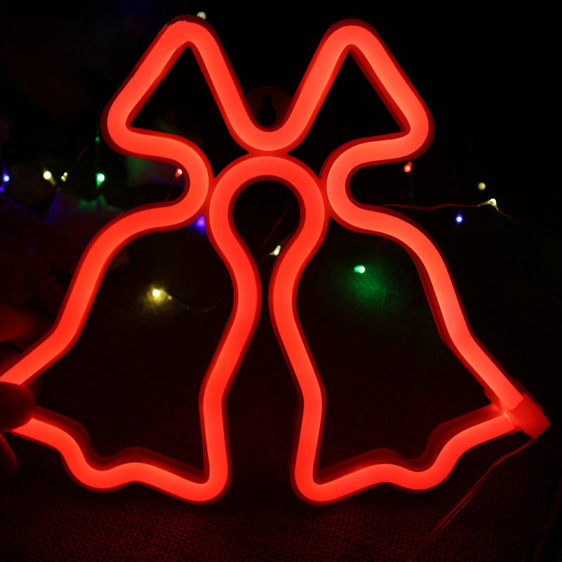 Jingle Bell Mini Night Lamp - Modern LED White Nightstand Lighting for Christmas